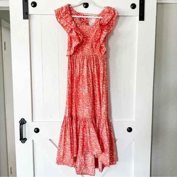 Ulla Johnson Freida Dress Printed Cotton Coral Batik Orange Size 2 - Picture 3 of 12